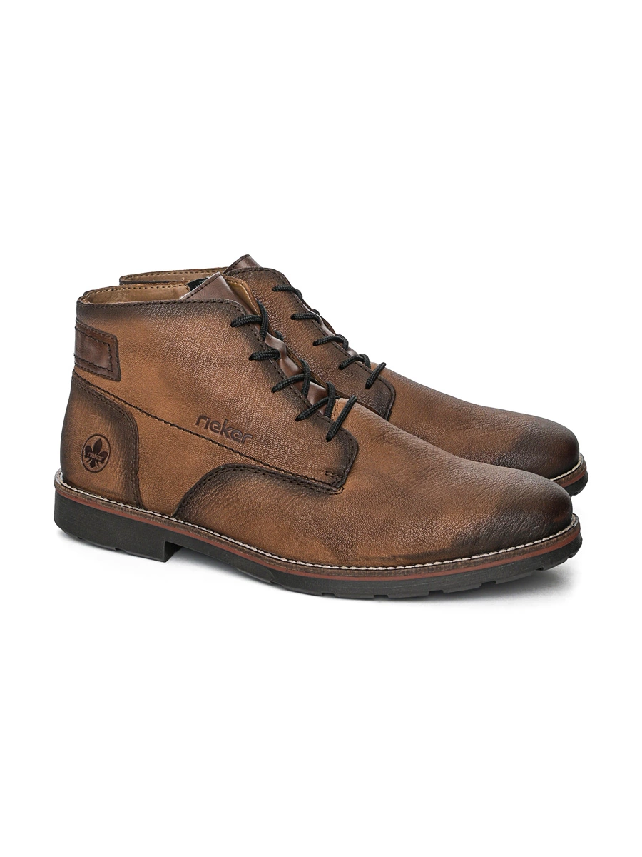 Ботинки-дерби коричневого цвета на низком каблуке